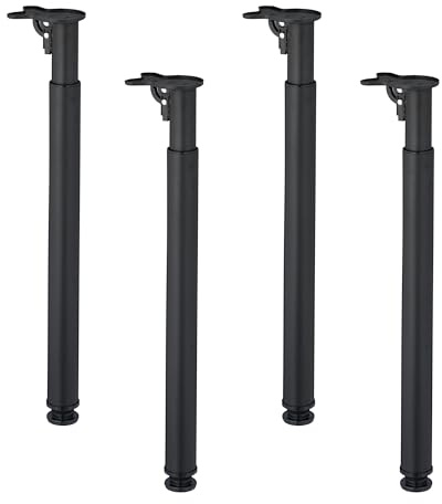 Relaxdays Tischbeine, 4er Set, HxD: 71–110 x 6 cm, klappbar, höhenverstellbar, Tischfüße Esstisch, Schreibtisch, schwarz