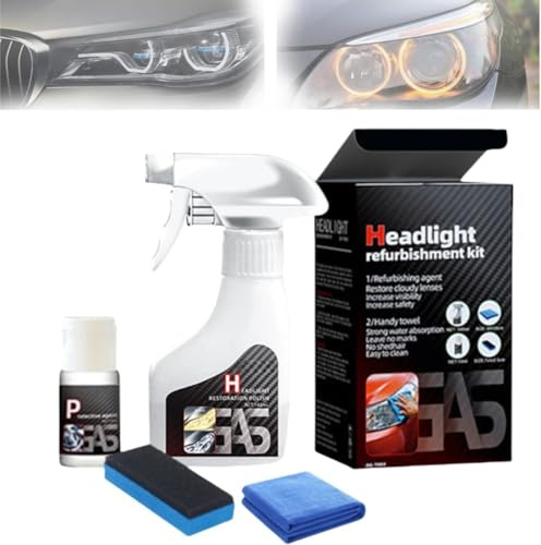 Headlight Restoration Spray, Ceramic Headlight Restoration Kit, Headlight Rejuvenator Suitable For All Vehicles, Car Headlight Cleaner