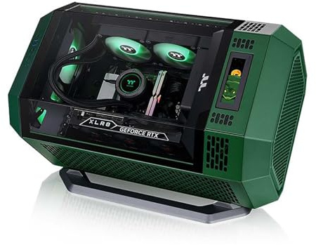 Caja De Ordenador, Caja De PC Gaming De Torre Media M-ATX/ITX - Puertos Frontales USB 3.0/Tipo-C - Panel Panorámico De Cristal Templado - Incluye Pantalla LCD De Expansión De 3,9 Pulgadas