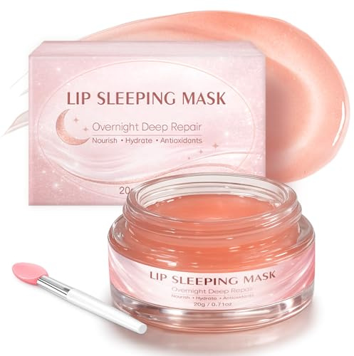 Mascarilla Labios, Mascarilla Labios Noche, Exfoliante Labial para Labios Secos, Agrietados y Partidos, Mejora el Color de los Labios, Reduce las Líneas de los Labios (20g)
