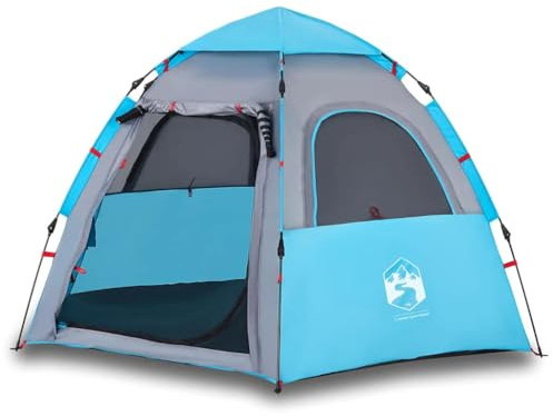 HFXHIJXQ Campingzelt 4 Personen Schnellaufbau - Kabinenzelt mit Vorzelt und Tragetasche, Pop Up Kuppelzelt für Outdoor, Camping und Festivals, 260x217x150 cm, Blau