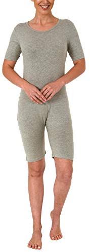 Normann Care UNISEX Alzheimers kläder kortärmad bodysuit overall onesie dragkedja på baksidan, Grå, M