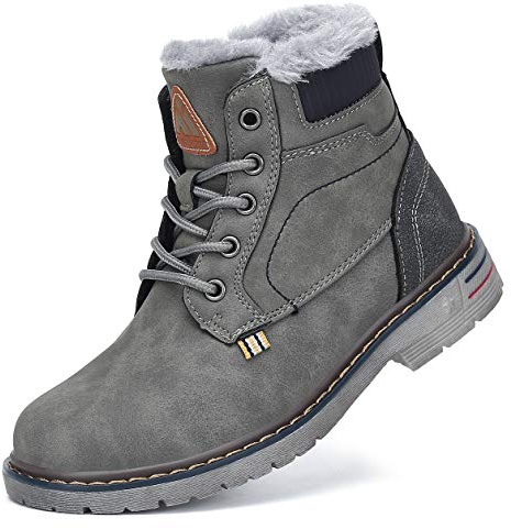 Mishansha Vinterskor för barn, pojkar, flickor, fodrade boots, GRÅ, 30 EU