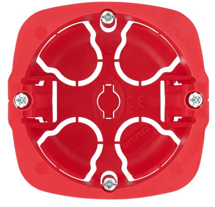 Debflex Lot de 10 Boite Encastrement Appa-Cloison sèche 1P D67 40 Rouge 718014