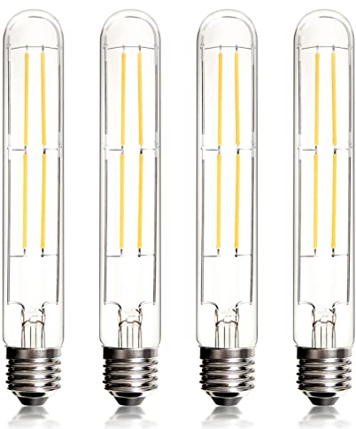 BRIMAX Dimmbare Stabform LED Glühbirnen, 185MM*30MM T30, E27 Fassung, 2700K Warmweiss, 8W 800 Lumen, AC220-240V, Glas Röhrenförmige Leuchte, Punk Modern Hängeleuchten Wandlampen, 4er set