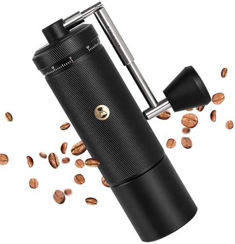 TIMEMORE Chestnut S3 Manual Kaffeemühle, mit numerischer externer Einstellung, Vollmetallgehäuse und Edelstahl-Mahlwerk, von Espresso bis French Press, Schwarz