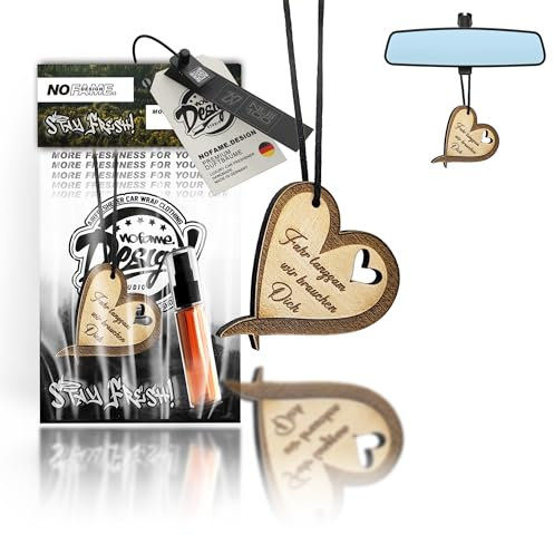 Auto Duft Lufterfrischer Holz | Verschiedene Motive | Duftbaum Auto Aufhänger Diffusor | Luxus Duft Auto Parfüm | Geschenke für Männer Frauen | Inkl. 5ml Duftspray Duftnote Girls Night (Berge/Meer)