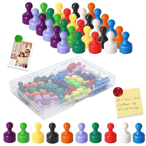 TAIHOBO 40 Stück Kleine Starke Magnete für Magnettafel, Bunt Mini Magnete Kühlschrank 12x20mm, Tragbare Neodym Magnete Stark Klein, für Kühlschrank Whiteboard Wochenplaner