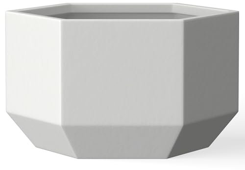 Kante Maceta, hormigón, Blanco, 10.6 Pulgadas de Alto