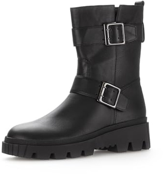 Gabor Botas de motorista para mujer, botines para mujer, mejor ajuste, Negro 77, 37 EU