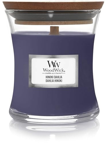 WoodWick Bougie parfumée Mini Hinoki Dahlia - 8 cm - Diamètre : 7 cm