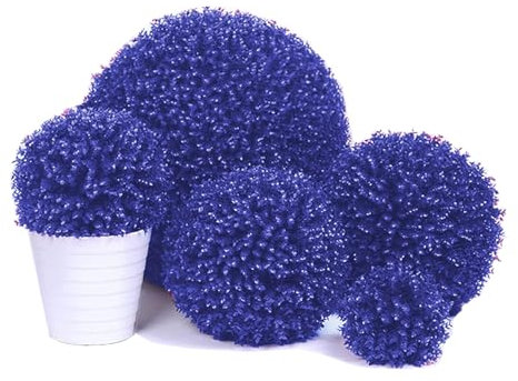 Künstliche Buchsbaumkugel Formschnittkugel für Innen- und Außenbereich, Gartendekoration, 61 cm, blau, künstliche Pflanzenkugel für den Außenbereich