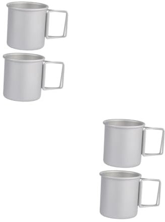 YARNOW 2 Juegos Taza De Agua De Aleación De Aluminio Travel Mug Bebiendo Hidro Vaso con Tapa Y Pajita Soporte para Bebidas Tazas De Agua Plegables Tazas De Camping 2 Piezas * 2