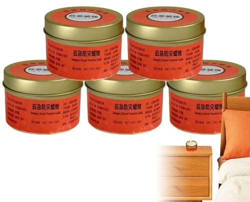 Überlebenskerzen - Set Mit 5 Langhaltenden Kerzen Ohne Duft - 20-30 Stunden Brenndauer, Vielseitiges Outdoor-Zubehör Für Camping, Krisenvorsorge & Notbeleuchtung