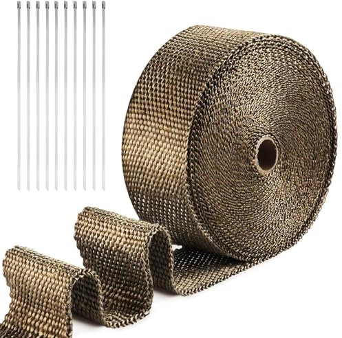 AggSound 10 m x 5 cm Ruban de protection thermique pour pot d'échappement, Titane basalte séparé par zone tropicale
