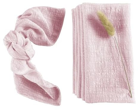 JCXIOC Stoffservietten 10 STÜCKE Rosa Nähen Stoffservietten Baumwollstoff Serviette Gaze Tischtücher Hochzeitsdekoration 30x30 cm für Hochzeit & Haushalt(Light pink)