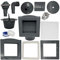 HAF® Kit complet de skimmer encastrable gris pour piscine avec buse d'entrée, raccord de tuyau 32/38 mm et autres accessoires I Skimmer pour l'entretien de la piscine – Qualité : fabriqué en Europe