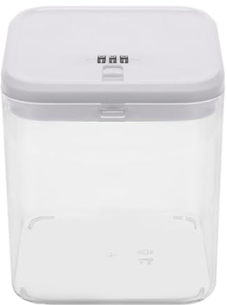 EHJRE Boîte de Verrouillage, Conteneur de Stockage Verrouillable, Organisation Domestique Transparente, Conteneur Verrouillable élégant, Boîte de Stockage D, Blanc