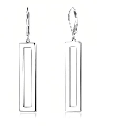 VelvetGlow 925 sterling silver dinglande örhängen för kvinnor trendiga geometriska dinglande örhängen 14K guldpläterade allergivänliga spak-stång droppörhänge mode för smycken gåvor
