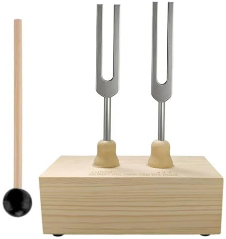 Chakra Stimmgabeln Set mit Holz-Resonanzbox - 432Hz & 528Hz für Meditation, Klangtherapie, Yoga-Praxis, Energieheilung - Langlebige Vibrationswerkzeuge für Achtsamkeit und Spirituelle