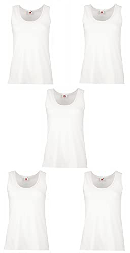 Fruit of the Loom Women's Valueweight Vests, White, XXL UK