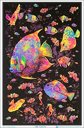 Scorpio Posters Painted Fish Blacklight Poster - Authentic Blacklight-Reactive Flocked Material - 23 x 35