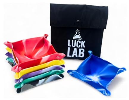 Luck Lab Board Game Storage Bowls, 6-Pack | Folding Tray Accessory Holds Tabletop Bits, Chits, Pieces | Swirl Colors | Bonus Storage Bag