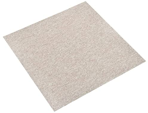 vidaXL 20x Teppichfliesen Selbstliegend Bodenbelag Teppichboden Teppich Fliese Fliesen Schutzmatten Matten Teppichplatten 5m² 50x50cm Hellbeige