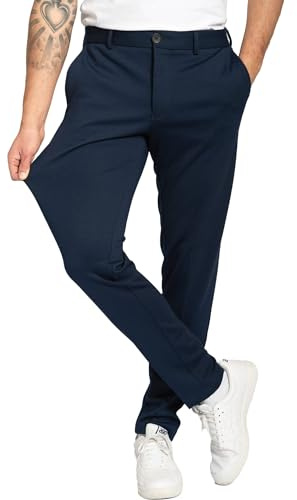 Performance Pants Pantalones Chinos Hombre Verano Elásticos Finos Slim Fit | Pantalón Verano Hombre Fino | Pantalones Chinos Largos Elásticos de Vestir | Slim Fit y Recto | No Necesita Plancha