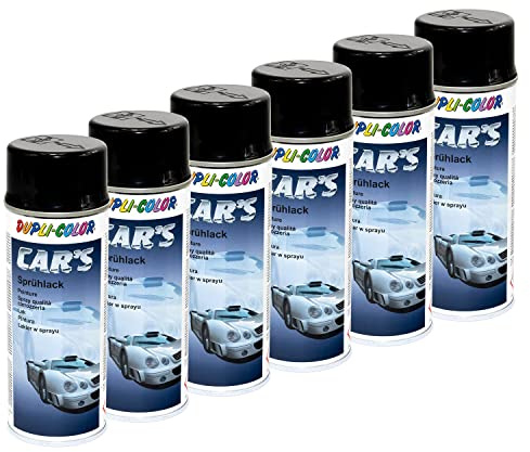 Lackspray Spraydose Sprühlack Cars Dupli Color 385865 schwarz glänzend 6 X 400 ml