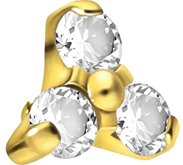 PIERCINGLINE Titan Schraubaufsatz mit Außengewinde 0,9 mm KRISTALLBLUME Piercing Aufsatz Ersatz Farb & Größenauswahl