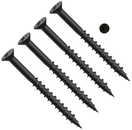 TERF® Korpusschrauben, 4,0 mm x 33 mm, Pozidriv, flacher Senkkopf, schwarze Phosphat-Oberfläche, Grobgewinde-Schrauben für die Verwendung von Spanplatten, MDF, Korpus, Größe 4,0 mm x 33 mm, 100 Stück