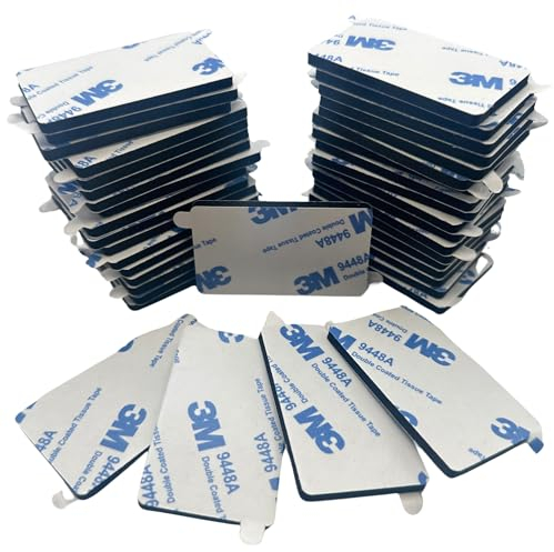 9448A Double Sided Foam Adhesive Pads 50x30mm, Black, 45 Pack, 3mm Thick - Sticky Mounting Squares for Wall, Plastic, Metal & Glass - Heavy Duty Fixers for Home, Office, DIY + IPA & Promoter Wipes