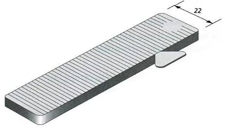 Cale vitrage lrg.22mm l.80mm ep.2mm gris