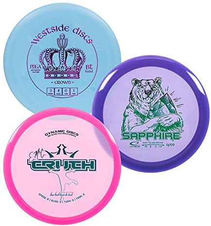 Trilogy Disc Golf Set | Contains 3 Random Dynamic Discs, Latitude 64, Westside Disc Golf Discs | Disc Golf Starter Set w/Putter, Midrange, Driver | Premium Plastic Frisbee Golf Discs Set | 3 Pack