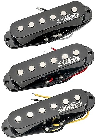 Wilkinson High Output Ceramic Single Coil Pickups Set for Strat Style Electric Guitar, Black