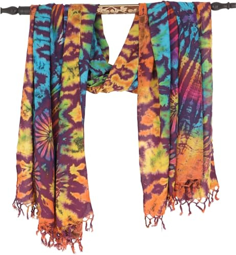 GURU SHOP Batik Sarong, Wandbehang, Strandtuch, Wickelrock, Design Sarongkleid - Lila, Herren/Damen, Synthetisch, 190x115 cm