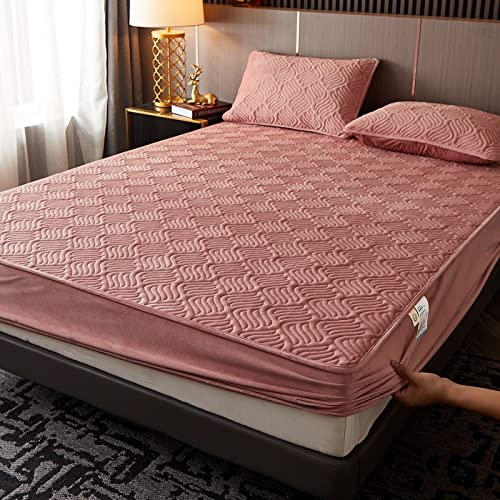HAIBA bettlaken Flanell Spannbettlaken 90x200+25cm Tagesdecken–sehr dick und weich matratzen-Topper | matratzenschoner | boxspringbett Hell-Pink