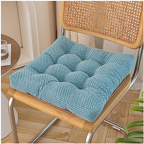 ZTGL Sitzpolster Quadratisch, Gepolstertes Sitzkissen Warme Dickes Stuhlkissen Waschbar, Stuhlpolster/Matratzenkissen Für Stühle, Bodenkissen Für Esszimmer/Küche/Terrasse/Stuhl,Blau,50x50cm