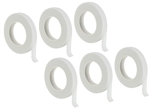 PATIKIL 30 Yardas Floral Cinta, 6 Rollo Floresistería Cinta Crepe Papel Flores Ramos Cintas Impermeables para Ramo Tallo Envoltura, Blanco (27 Metros)