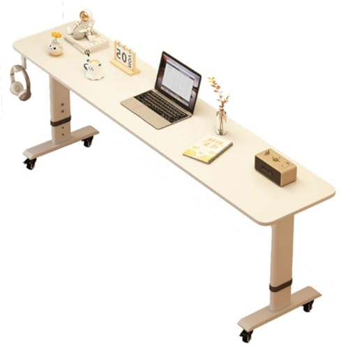 YAERLE Betttisch über dem Betttisch mit Rollen, Betttisch mit höhenverstellbaren Rädern, mobiler Laptop-Stehtisch mit robusten Metallbeinen, Betttisch mit 360°-Rädern (Size : 150x50cm)
