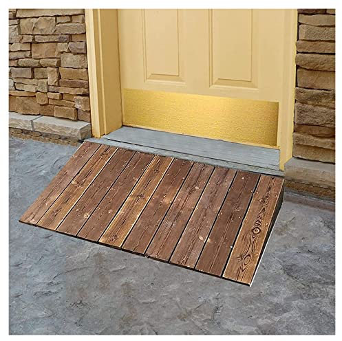Rustic Wheelchair Ramps for Doorways/Front Door/Garage 4/7/8/10inch Rise, Portable Wood Wheelchair Ramp for Walkers/Motorcycle, Non-Skid Surface (Size : 90x80x25cm)