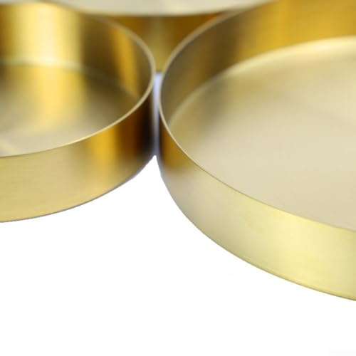 Whychstore Functional Stainless Steel Organizer Tray, Elegant Gold Finish, for ideal for Jewelry Display (12.5cm)