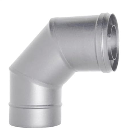 Tuyau de cheminée coaxial inox courbe 90 D. 80/130 inox CE poêle à granulés Made in Italy