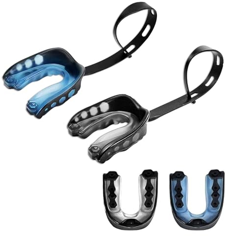 2 Pack Football MouthGuard with Straps and Case,Kid Mouth Guard Youth Football Mouthpiece,Kid Sports Mouth Guard for Boxing, Basketball, MMA, Lacrosse,Hockey,MouthGuard for Kid&Youth