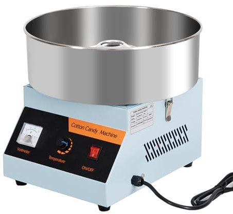 Macchina per Zucchero Filato Commerciale, Macchina Elettrica per Zucchero Filato da 1000 W con Ciotola in Acciaio Inossidabile, Paletta per Zucchero, Cassetto Portaoggetti per Famiglia, Festa, Parco