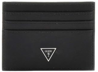 GUESS Firenze Kartenetui aus solidem Leder, Schwarz, Einheitsgröße, modern, Schwarz , Einheitsgröße, Modern