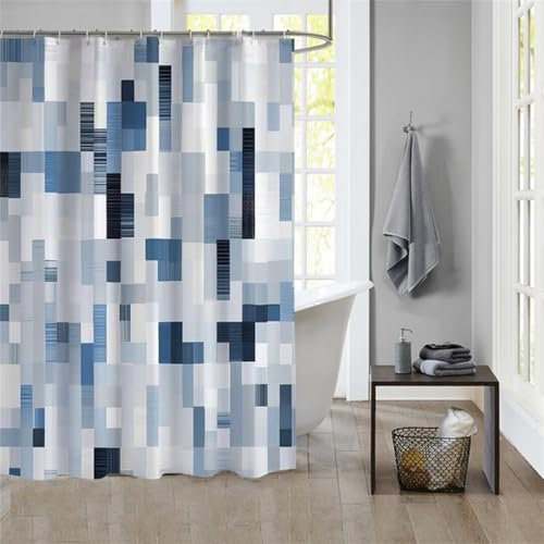 Duschvorhang PatternedShower Curtain Curtains, Duschvorhänge Duschrollo 180x180cm Duschvorhang Mit Gewicht Badewanne, Duschrollo für Badewanne, Duschvorhang Textil Stoff Bad Vorhang Badevorhang 957