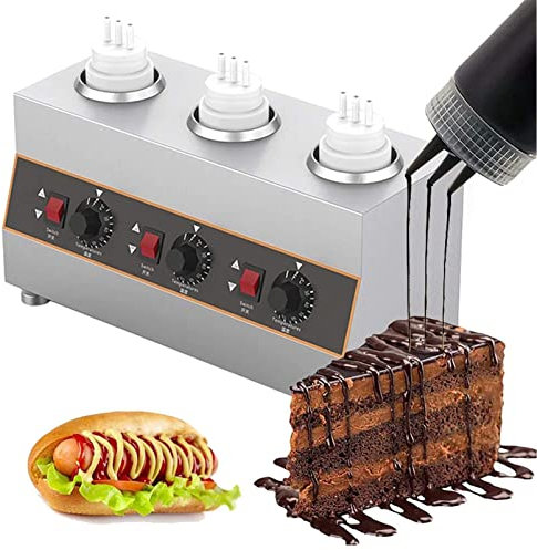 DMMFTERL Scaldasalse Elettrico per Alimenti, Macchina per conservare Il Calore della marmellata Commerciale, scaldasalse per fonduta di Burro e Formaggio con Bottiglie di Salsa per Catering