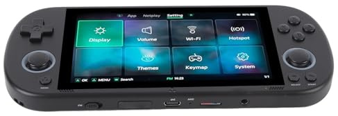 Dpofirs Consoles de Jeux Vidéo de 64 Go, Console de Jeu Rétro avec écran IPS de 4,96 Pouces, 28 émulateurs, Batterie de 5000mAh, Clair de Lune, Lecteur Multimédia, Rédacteur de Carte